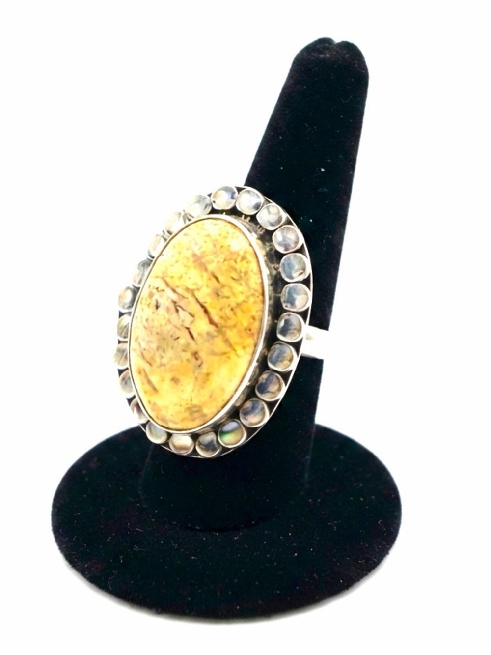 New 925 Sterling Silver Rare Dendritic Jasper Healing Stone Artisan Deco Ring